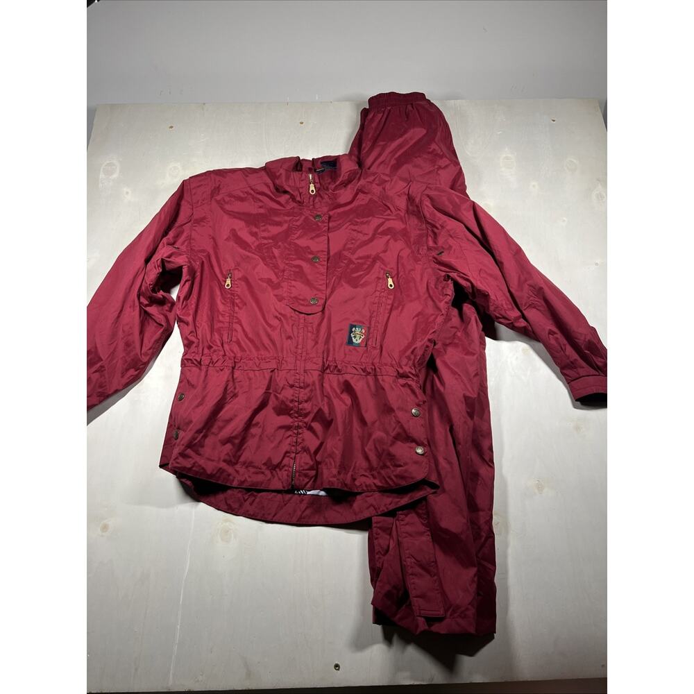 Vintage Sunice CRANBERRY Rain Wind Golf Track Suit Jacket Pants Pockets size Med